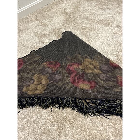 Vintage Saldarini luxury scarf / wrap mohair blend Italian Floral Fringed - Picture 7 of 12